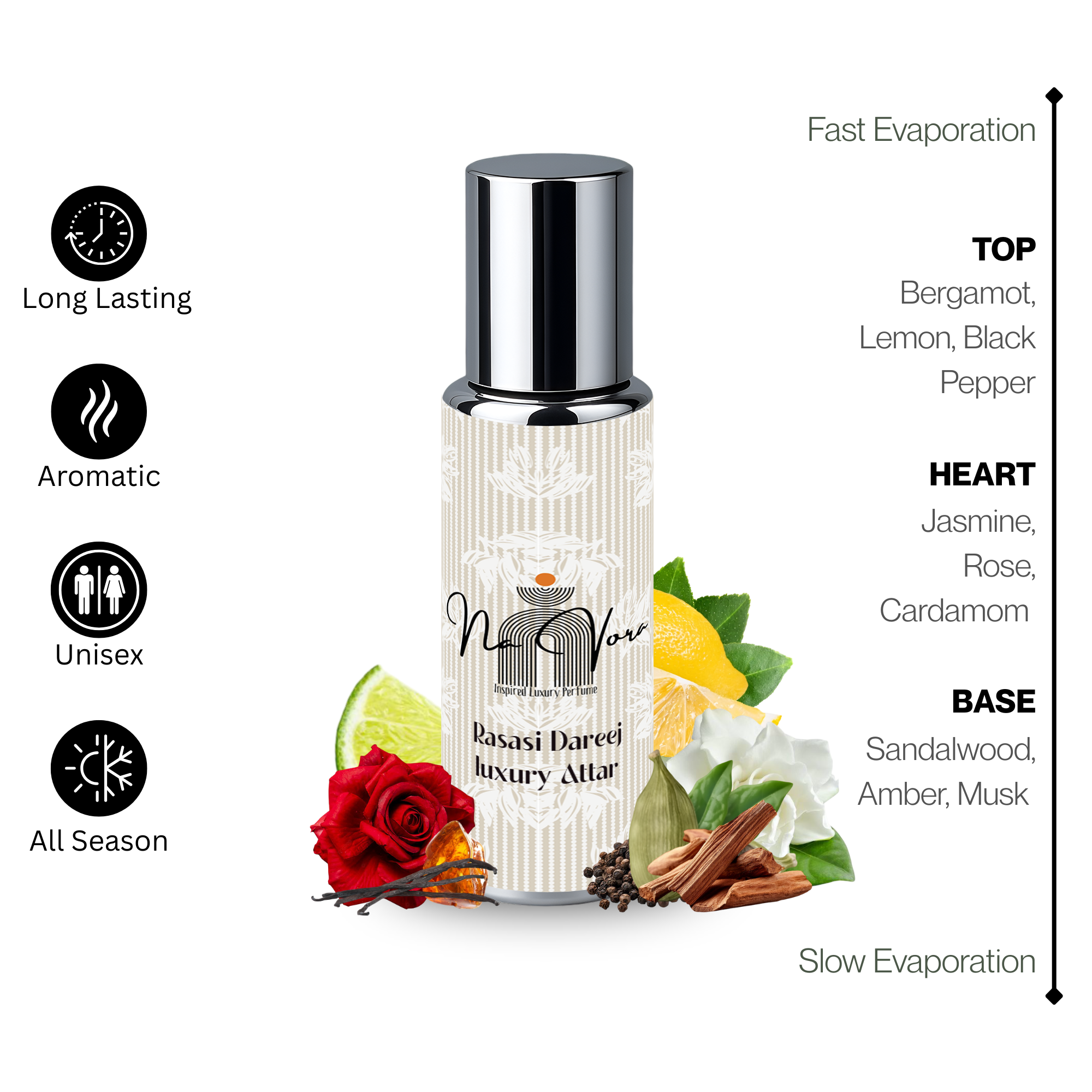 Navora Rasasi Dareej Perfume for Unisex (6ML)