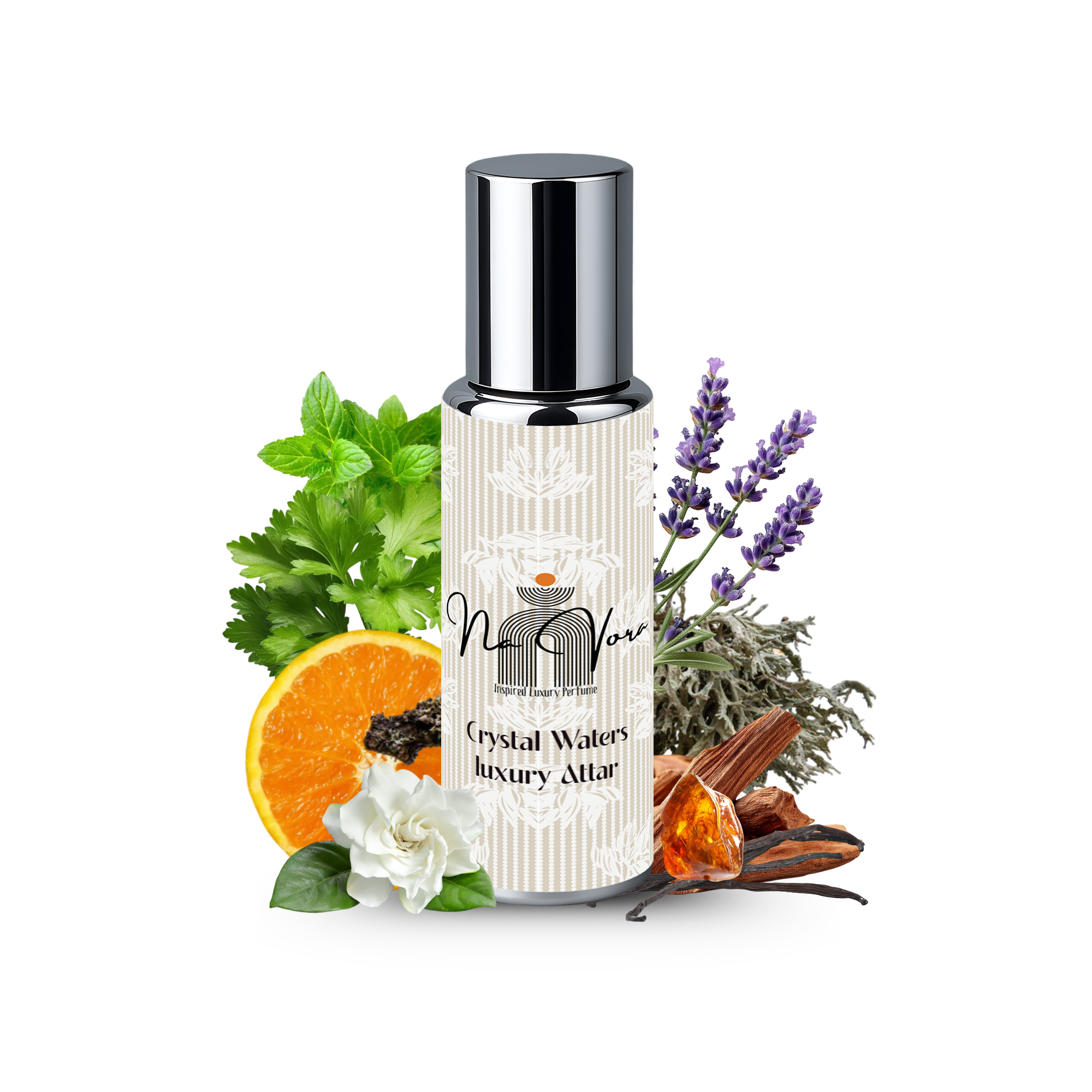 Navora Crystal Waters Alcohol-Free Roll-On Perfume for Men 12ml