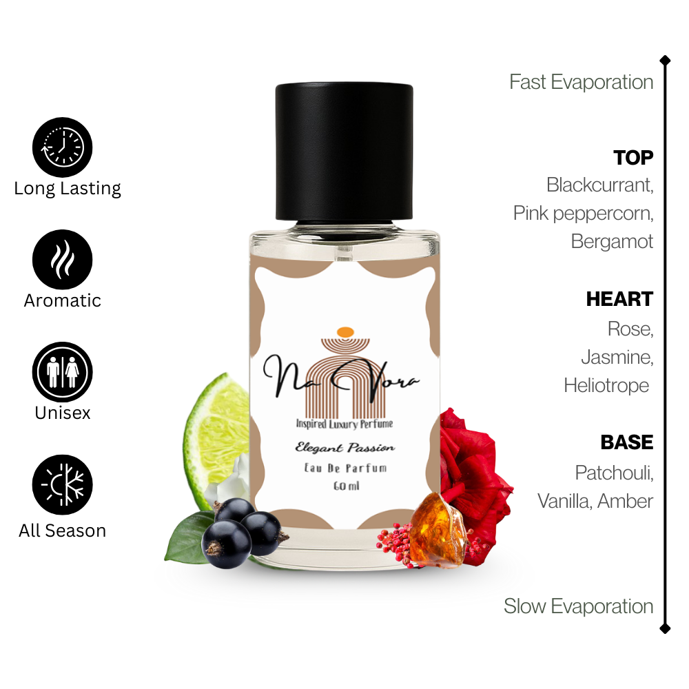 Elegant Passion women’s perfume by Navora sensual floral fragrance bottle